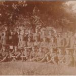 A black and white photograph of Byron Cooper Sisler posing with the 37th Battalion.