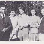 A black-and-white photograph of Byron Sisler and his family.