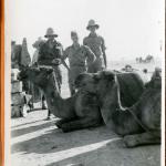 A black-and-white photograph of Gurney Smith with a camel.